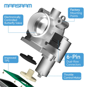 Marsram throttle body close-up of butterfly valve showing precise movement and improved response