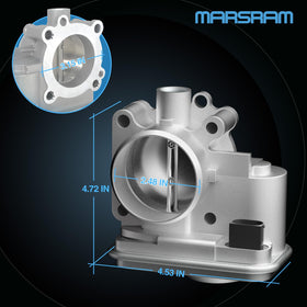 Marsram throttle body installed in engine bay demonstrating direct-fit replacement