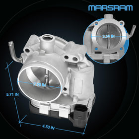 Marsram throttle body OEM label showing part number match and authenticity