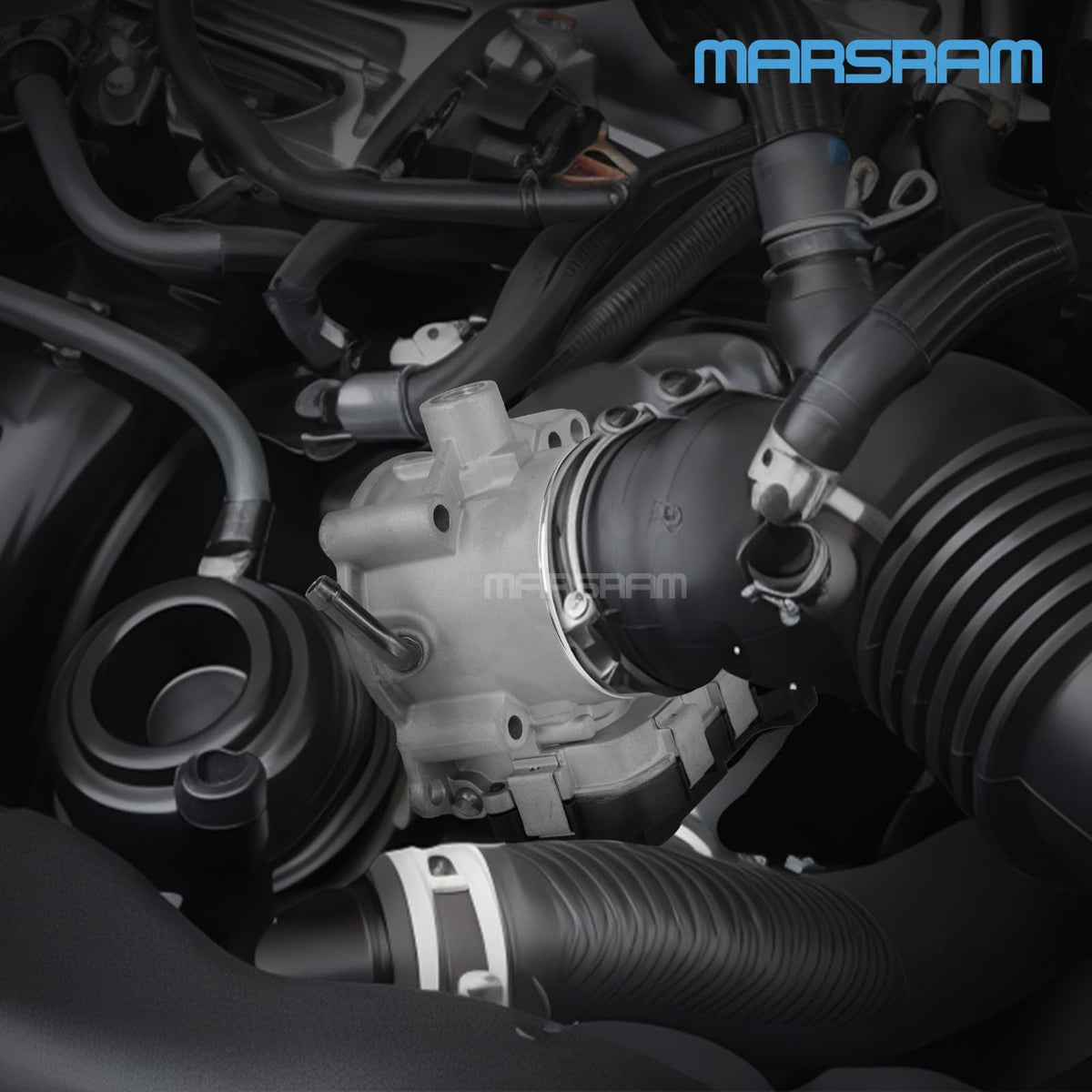 Marsram throttle body next to ruler for size and fitment confirmation