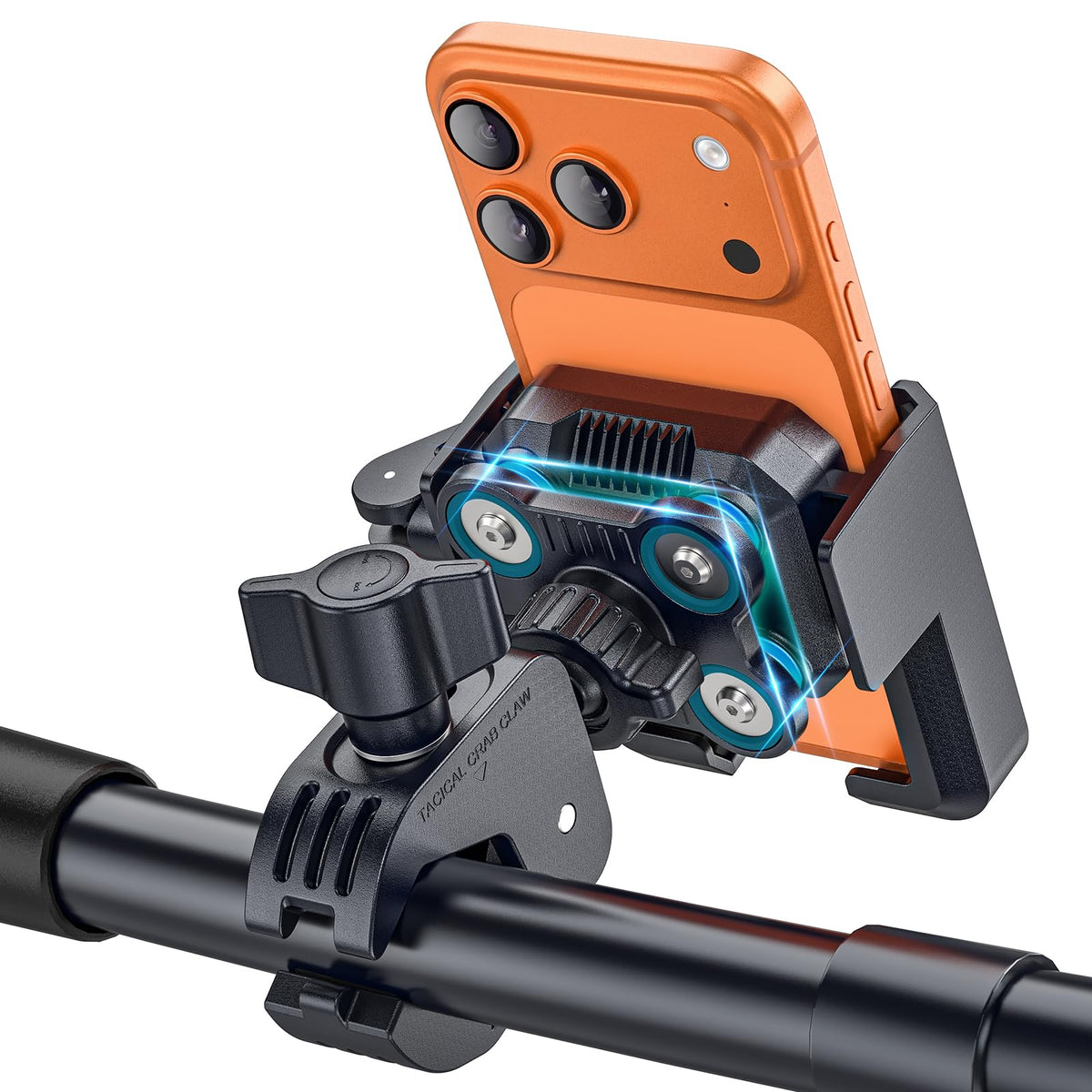 Marsrider front view mounted on handlebar showing secure fit and stable hold