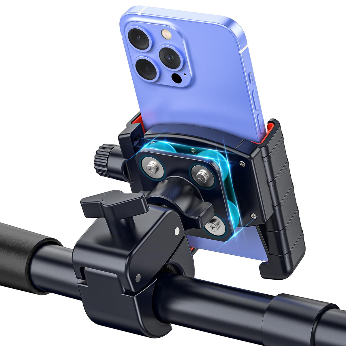 Marsrider front view mounted on handlebar showing stable ride benefit