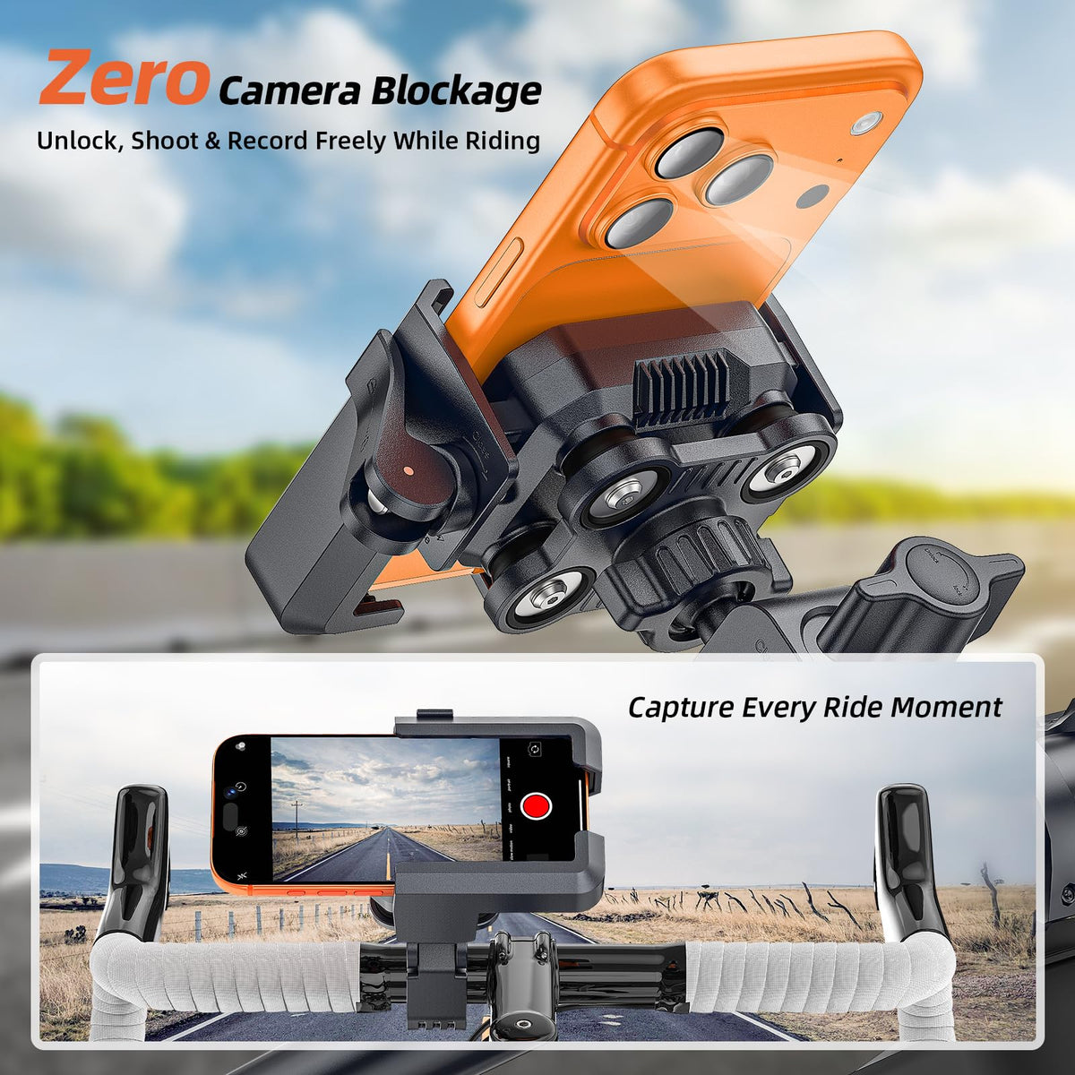 Marsrider side view of semi-open cradle leaving camera and buttons accessible