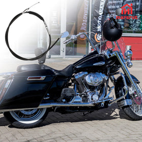 Marsrut cable installed at lever on Street Glide showing improved lever feel