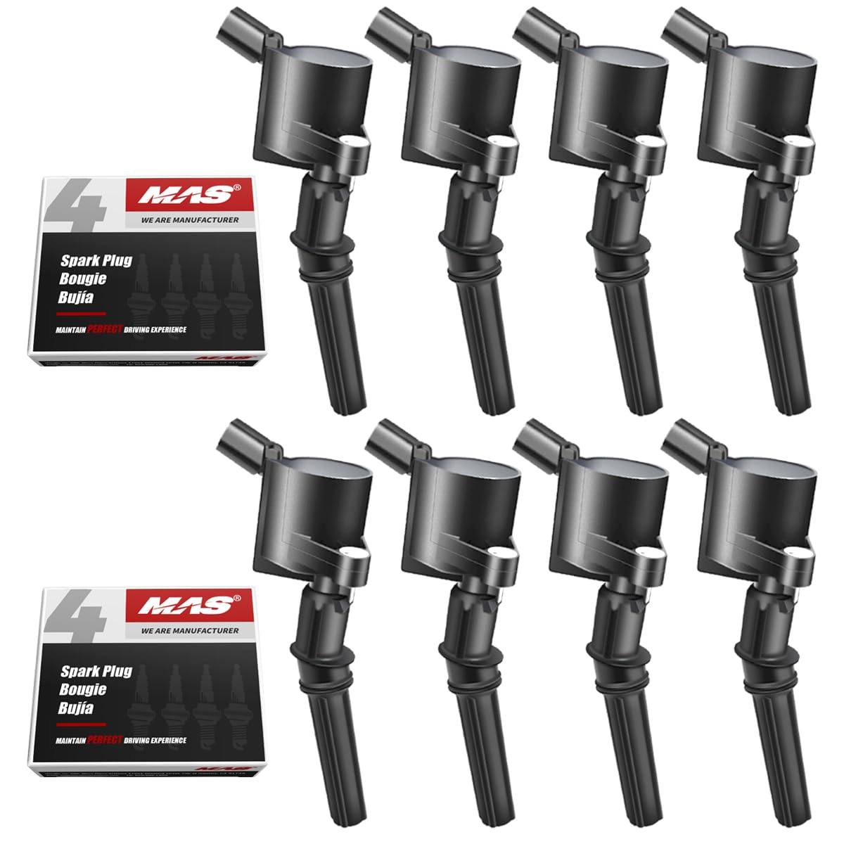 MAS front packaging showing coils and plugs for easy identification and fitment