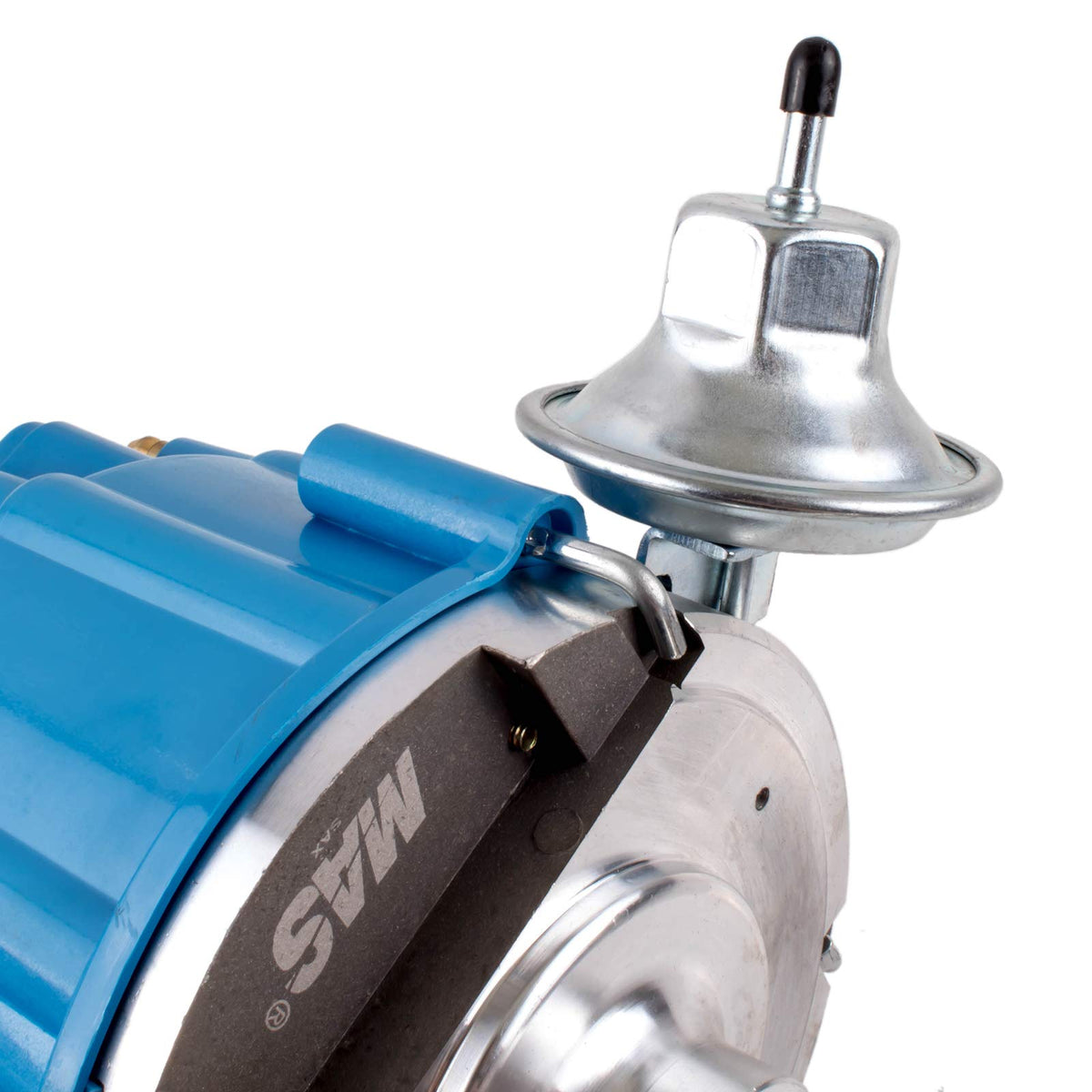 MAS distributor gear close-up showing 20CR steel wear-resistant construction