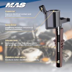 MAS ignition coil installed on Ford engine showing correct fit and compatibility