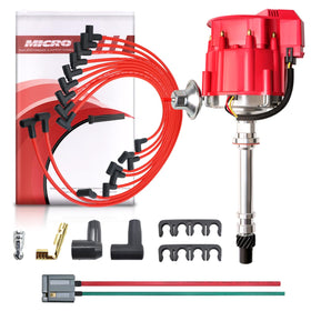 MAS front view of distributor showing red cap and mounting for simple replacement