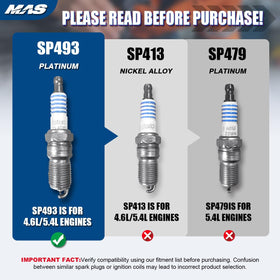 Motorcraft SP493 spark plug close-up showing electrode and ceramic for consistent spark