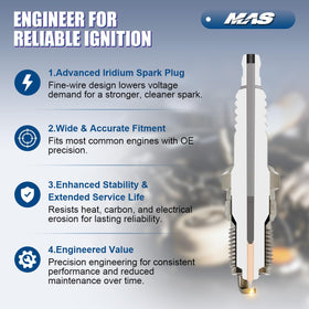 MAS spark plug being gapped showing preparation for correct combustion chamber fit