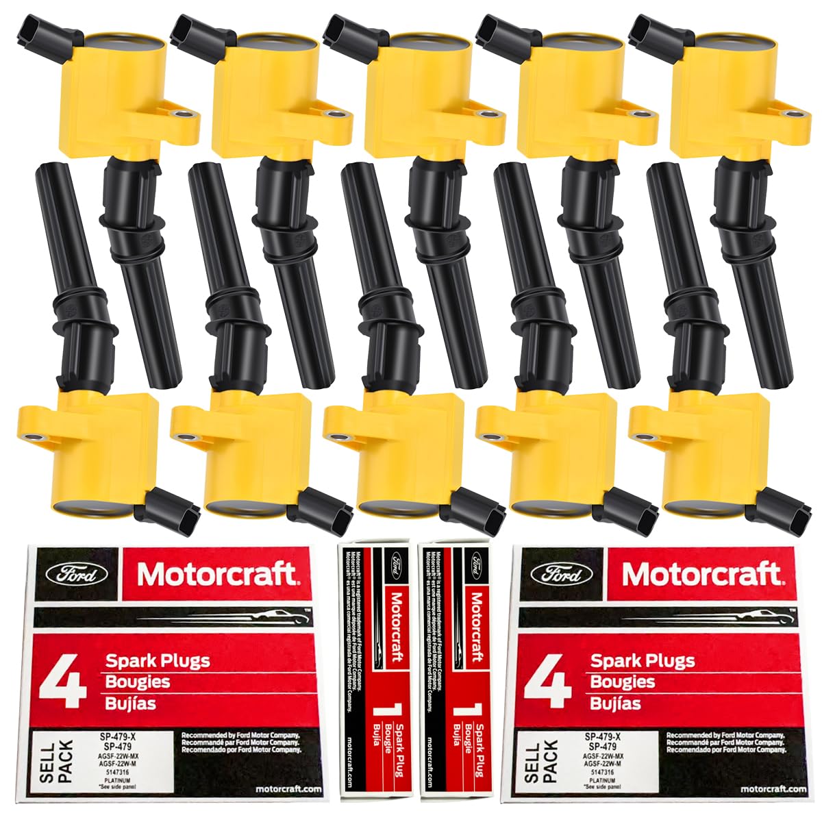 MAS yellow coil pack front view showing bold color and fit benefits