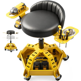 Masgole stool front view showing padded seat and backrest for comfort