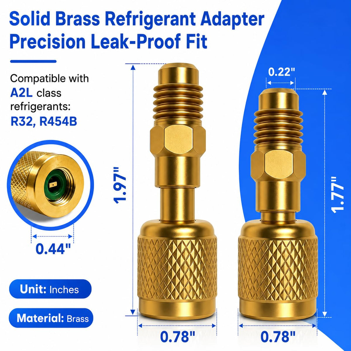 MASITE PCWJ 85° adapter detailed view demonstrating access to obstructed valve stems