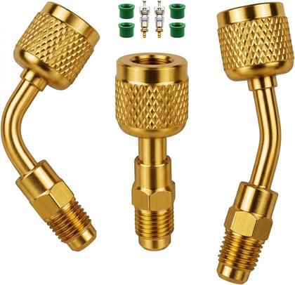 MASITE PCWJ front view of three brass adapters showing kit organization and durability