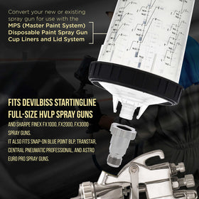 Master Airbrush MPS-844 installed on a spray gun demonstrating fast swap to disposable system