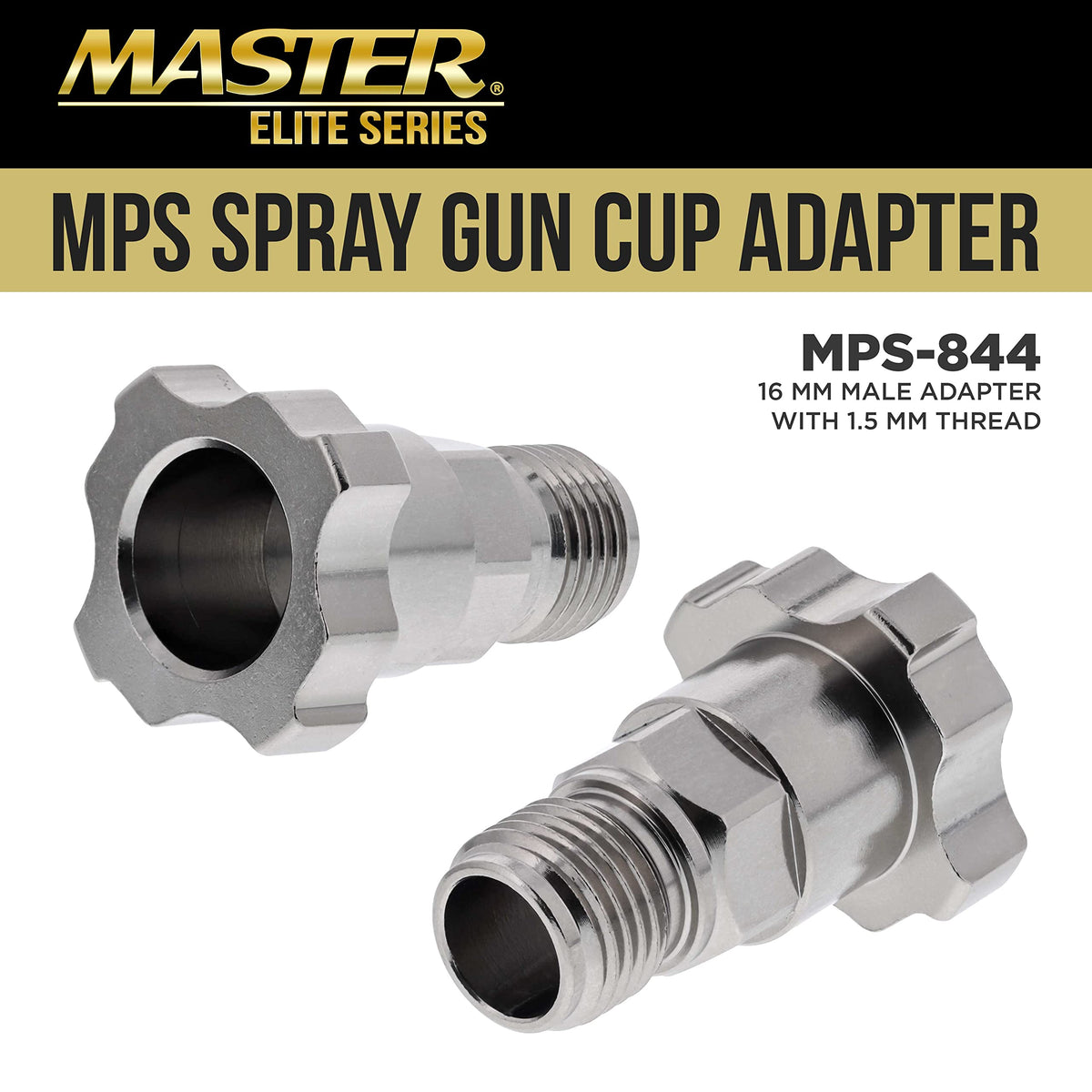 Master Airbrush MPS-844 thread close-up showing precision machining for leak-free fit