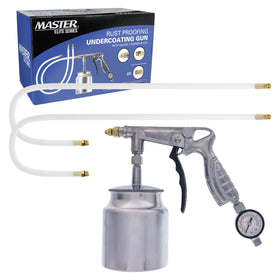 Master Airbrush front view showing gun and cup for efficient undercoating