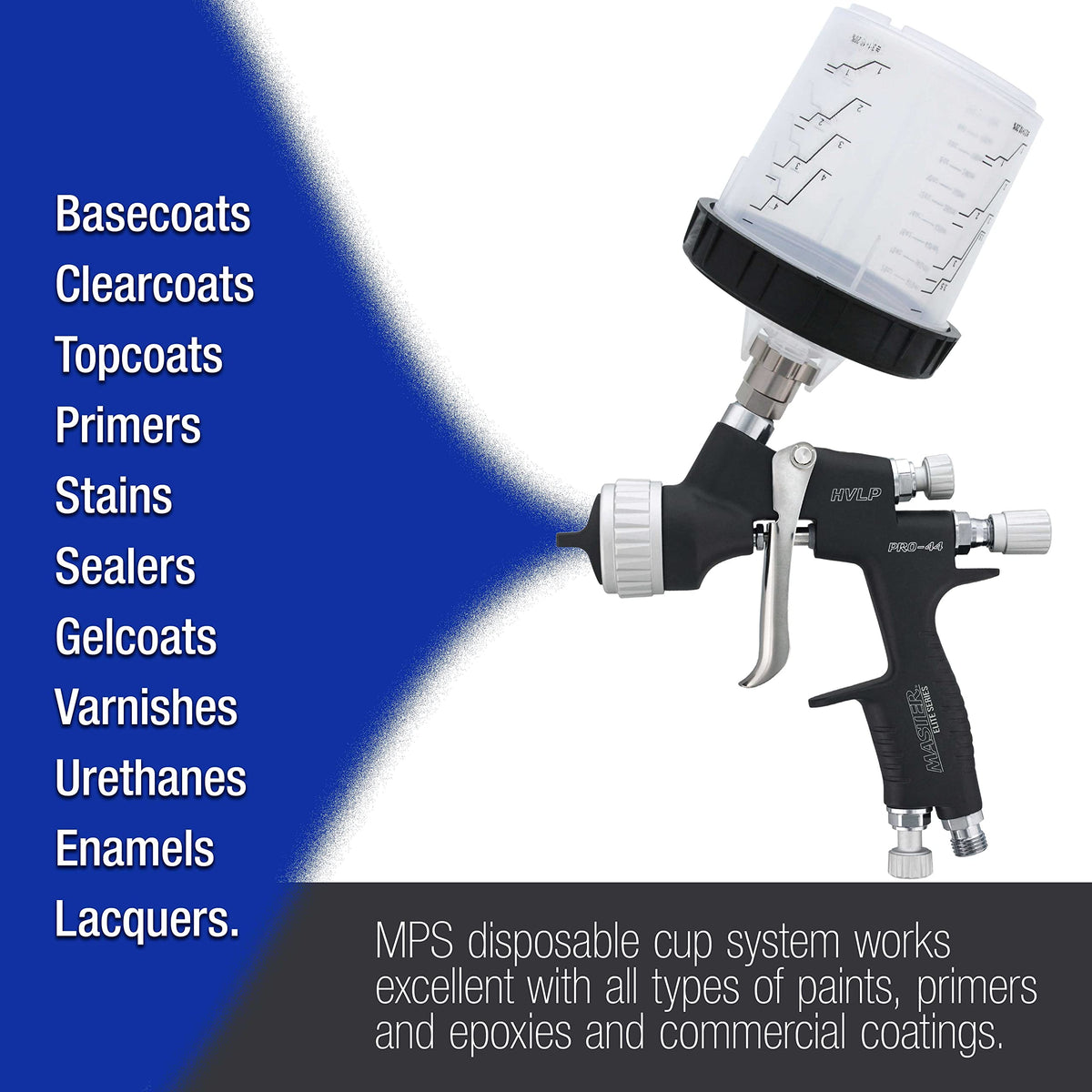 Master Airbrush kit next to measuring tape illustrating 20 oz (600ml) capacity