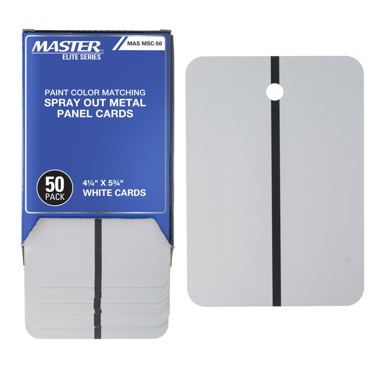 Master Airbrush front view of white metal panel showing size and coating benefit