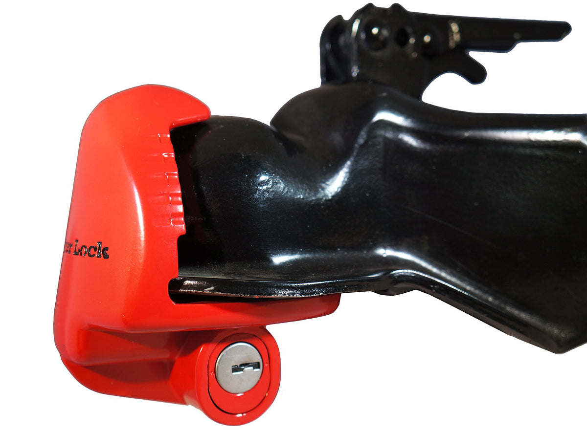 Master Lock close-up of locking mechanism and red finish demonstrating corrosion resistance