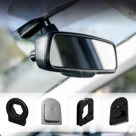 Master Tailgaters adapter installed on vehicle mirror mount showing stable attachment benefit