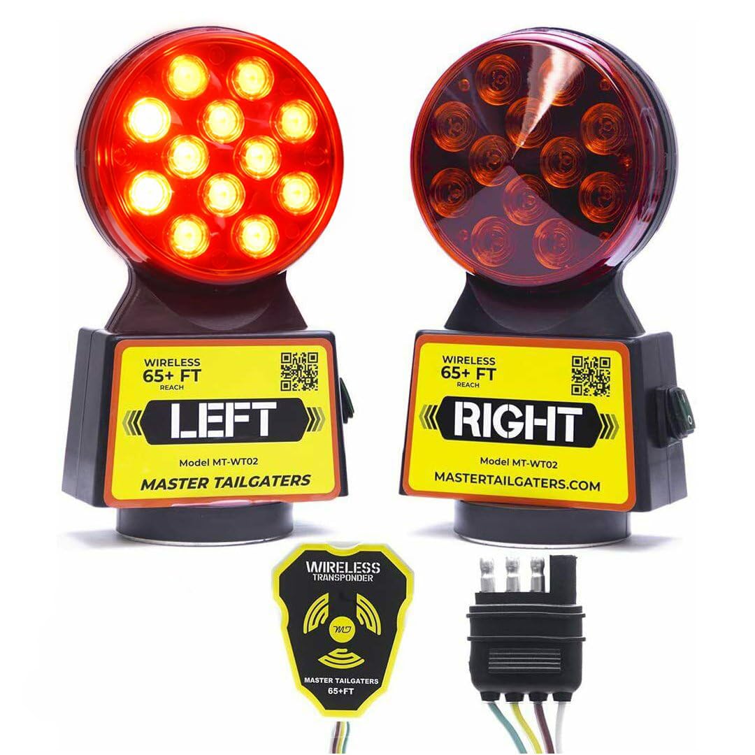 Master Tailgaters front-facing lights showing clear signals and easy visibility
