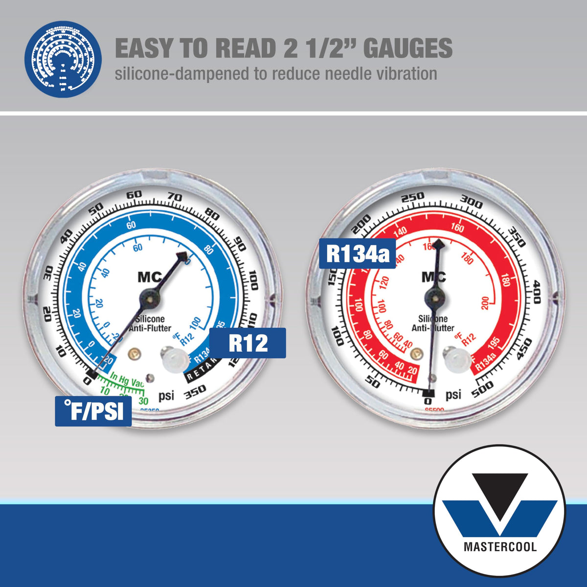 Mastercool long 60-inch hoses and manual couplers laid out for extended reach