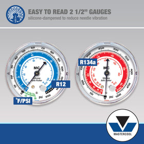 Mastercool long 60-inch hoses and manual couplers laid out for extended reach