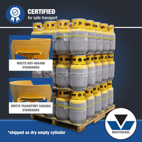 Mastercool 63010 next to toolbox showing compact 50 lb capacity and scale