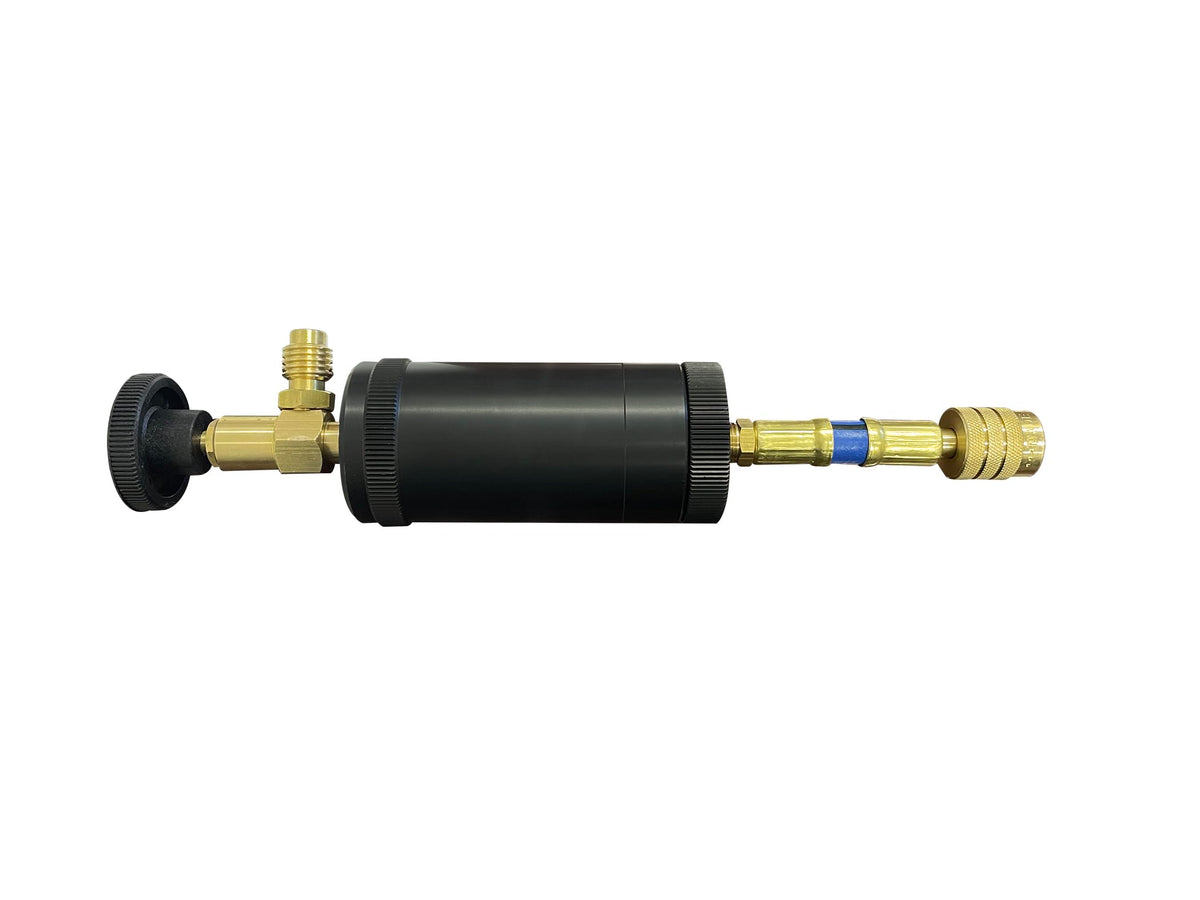 Mastercool 82375 front view showing fittings and controls for accurate injections