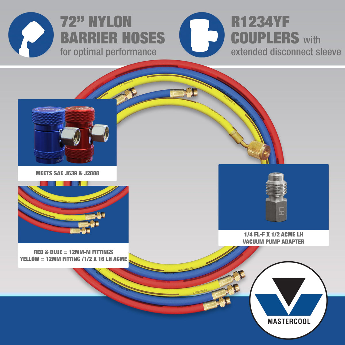 Mastercool large sight glass showing refrigerant flow for quick visual system checks