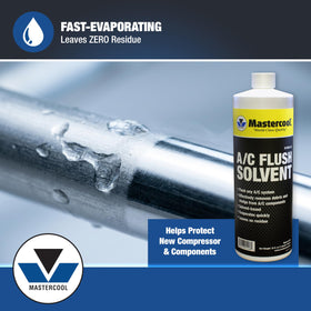 Mastercool next to ruler showing 32 oz size for shop supply planning