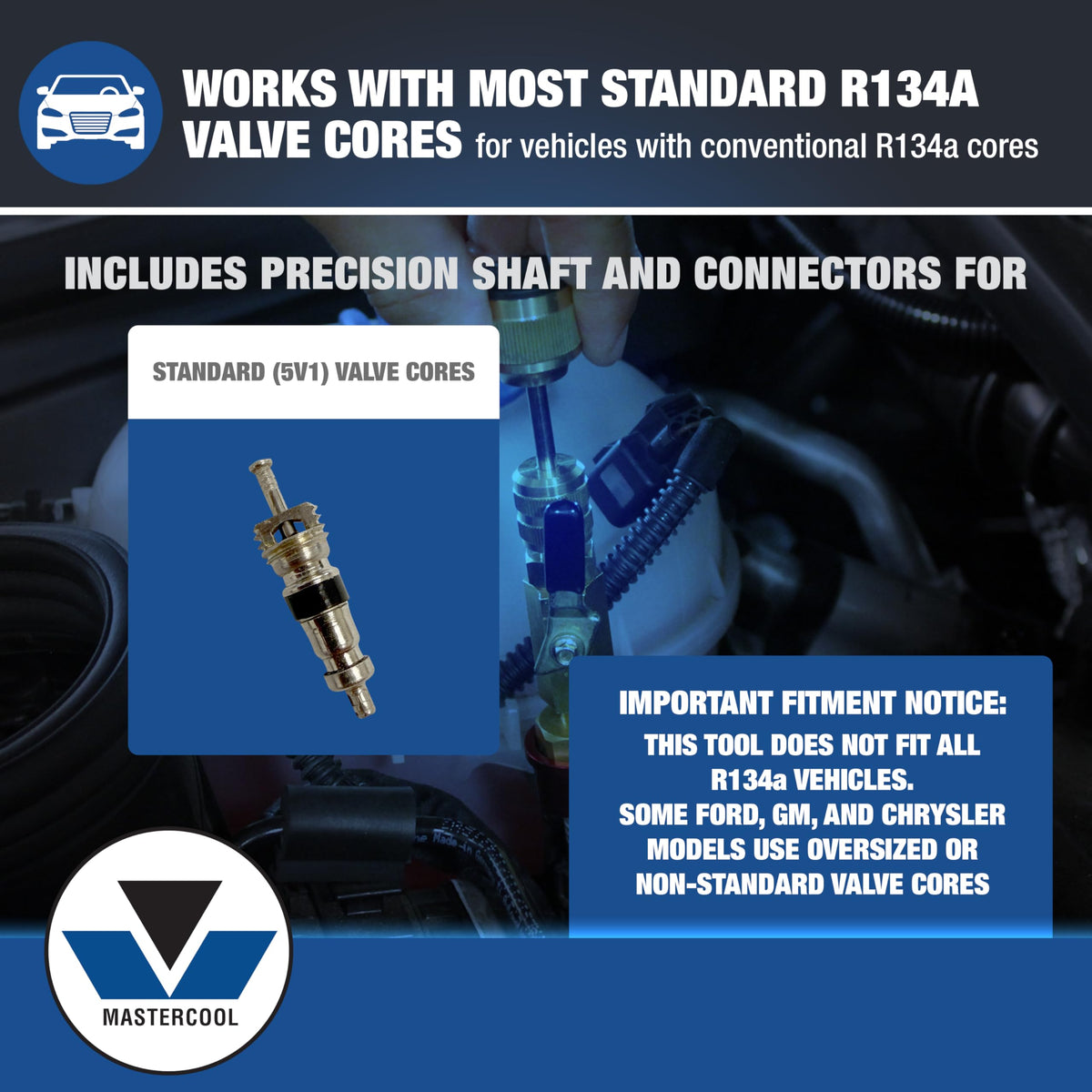 Mastercool hardened steel shafts detail showing durable construction for repeated use