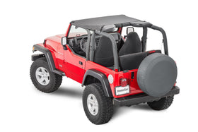 MasterTop Bimini top front view on Jeep showing secure fit and weather protection