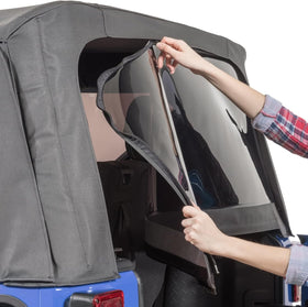 MasterTop front view of rear window showing overall fit and OEM look