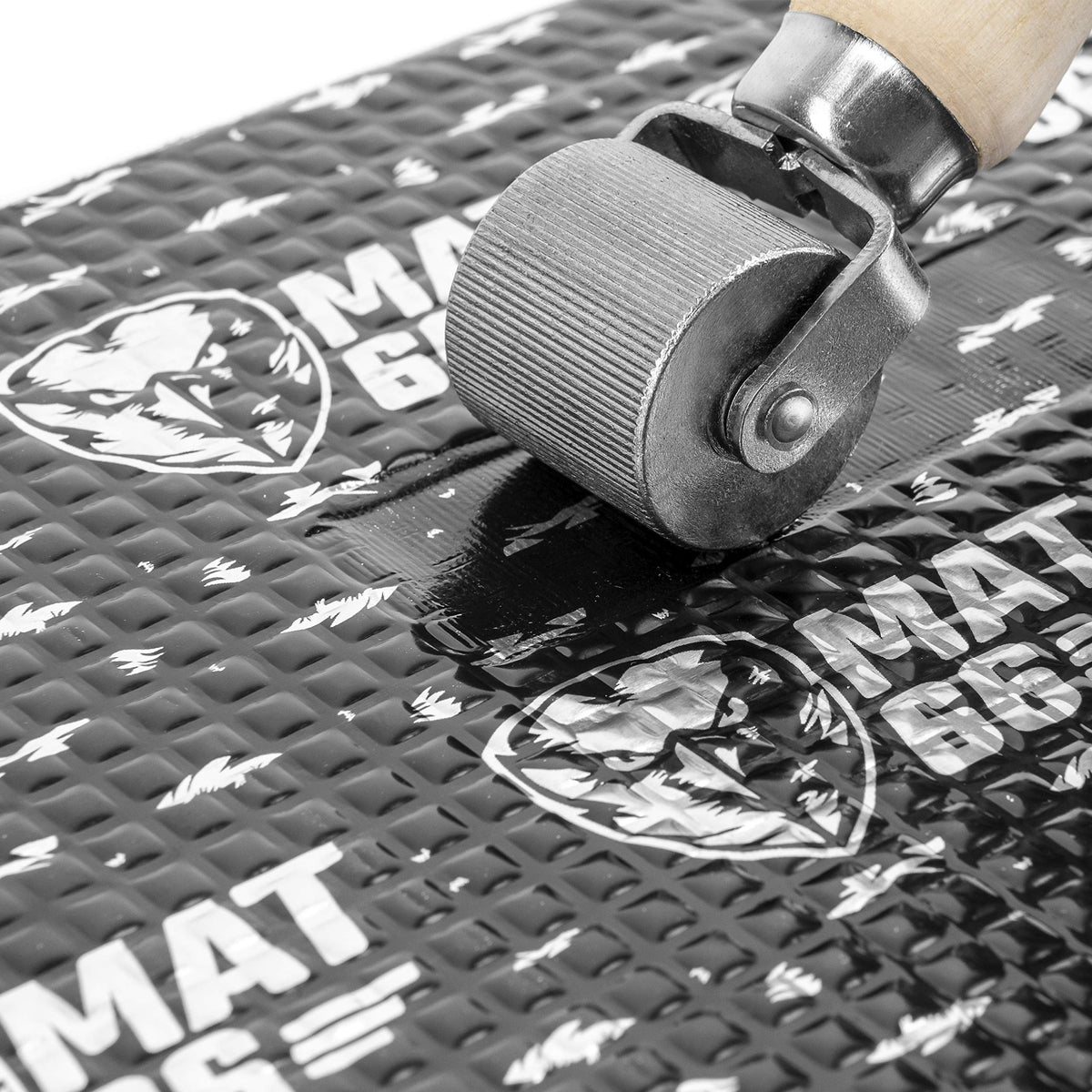 MAT66 ProBlack foil embossing detail showing installation indicator advantage
