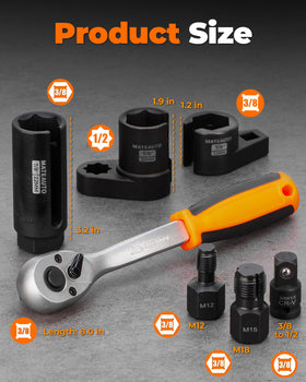 MateAuto close-up of socket grooved exterior offering better grip and improved torque control