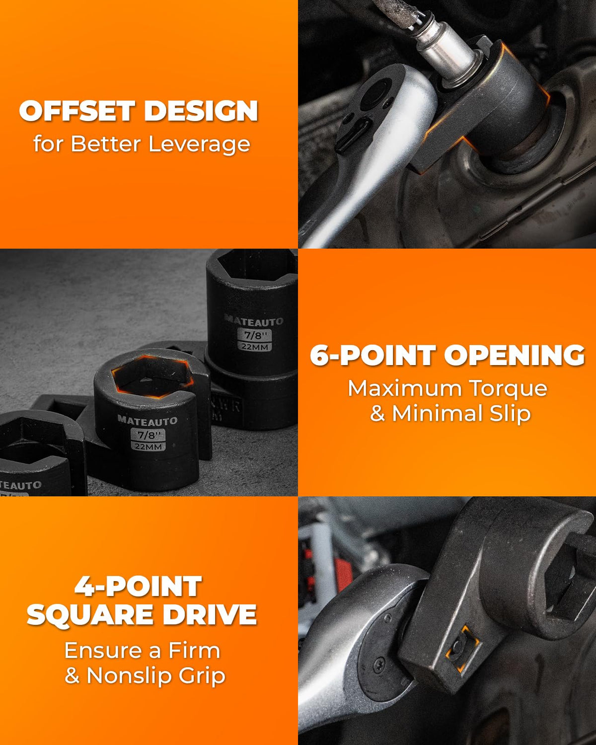 MateAuto extensions and adapter laid out illustrating extended reach for deep sensors