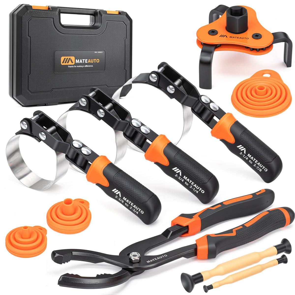 MateAuto front packaging showing full 11-piece kit for convenient service