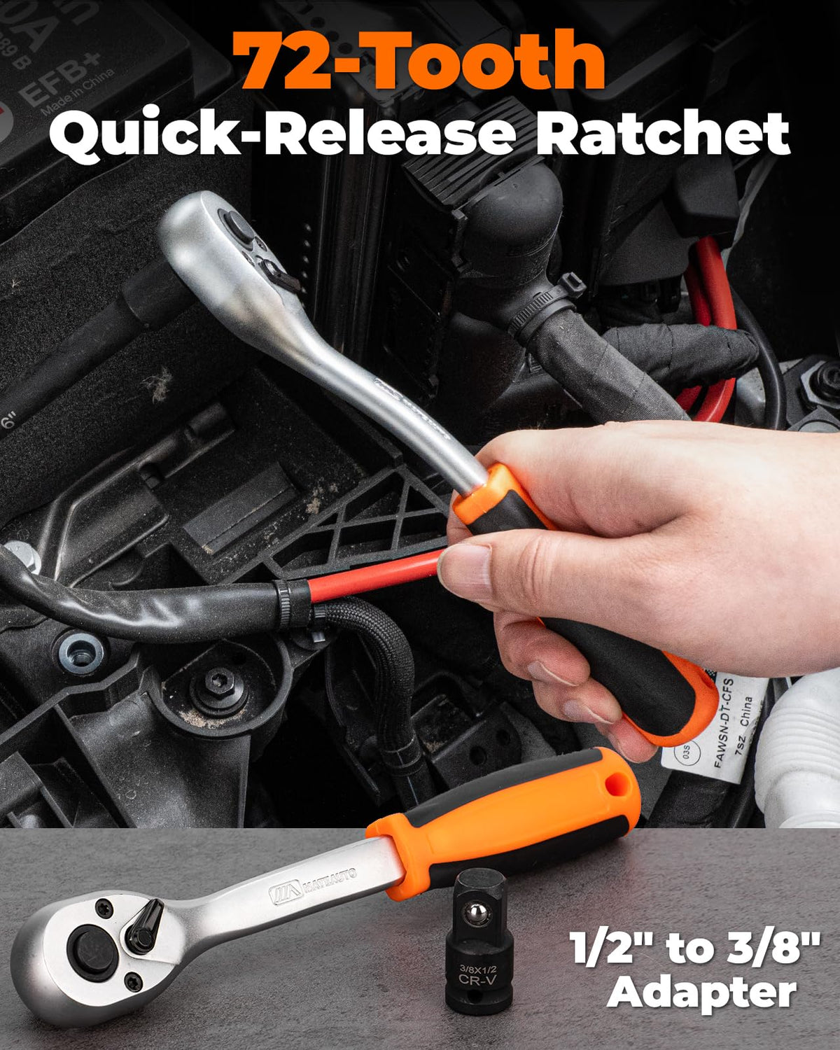 MateAuto kit in use removing oxygen sensor from engine bay to speed up replacement work