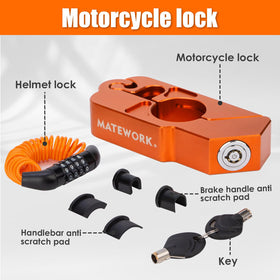 Matework helmet lock securing a helmet to the bike for added convenience