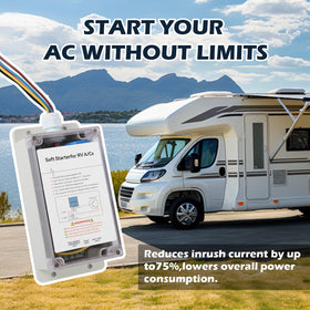 Matirron soft start operating with portable generator providing steady power during AC startup