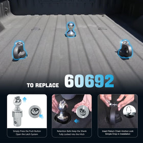 Maureen gooseneck ball installed in a Ford Super Duty bed for quick use