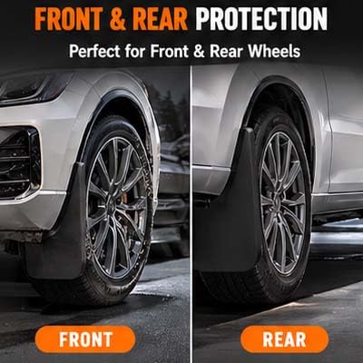 Mautopily mud flap bent to show flexibility and cold-weather resilience