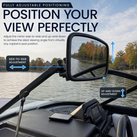 Maverick Advantage mirror head adjusted angle showing customizable sightlines for comfort