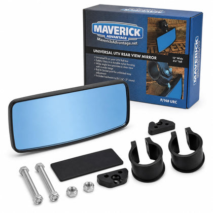 Maverick Advantage front view mirror showing wide field of view for safer driving