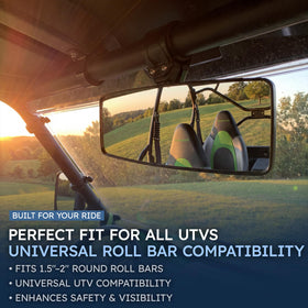 Maverick Advantage mirror beside hand for scale showing compact, easy-fit size
