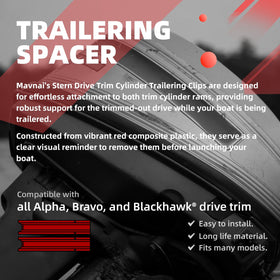 Mavnai installed on trim cylinder demonstrating secure support while towing