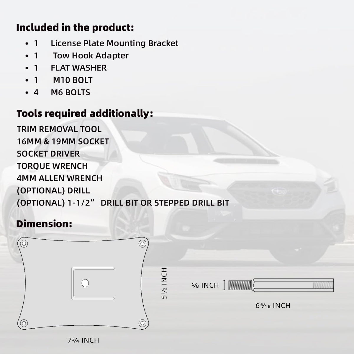Mavnai side-angle view showing plate offset and clearance from bumper to reduce wind resistance