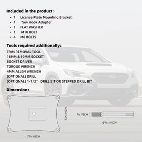 Mavnai side-angle view showing plate offset and clearance from bumper to reduce wind resistance